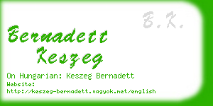 bernadett keszeg business card